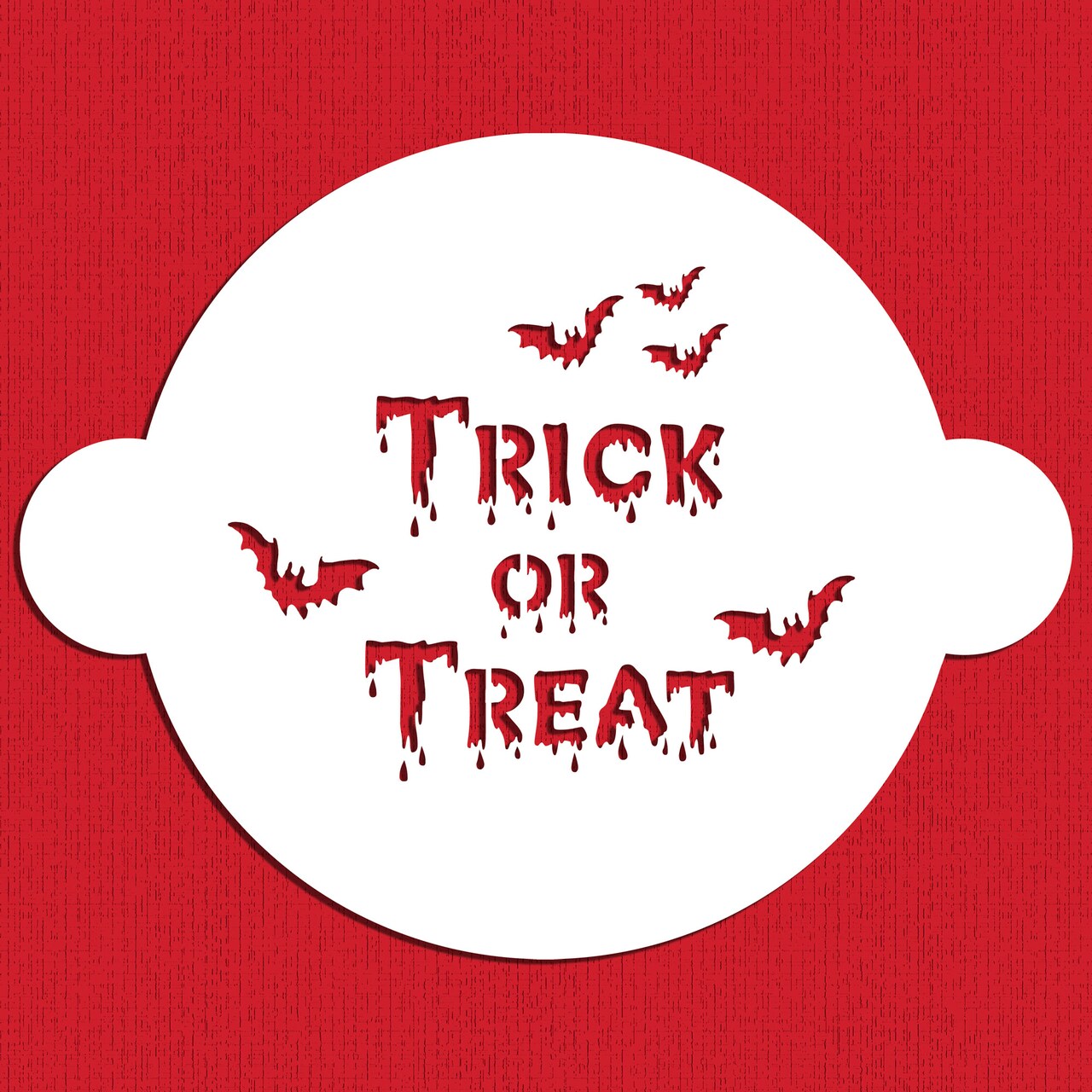Halloween Trick or Treat Cake Stencil | C383 by Designer Stencils | Cake Decorating Tools | Baking Stencils for Royal Icing, Airbrush, Dusting Powder | Reusable Plastic Food Grade Stencil for Cakes | Easy to Use &#x26; Clean Cake Stencil